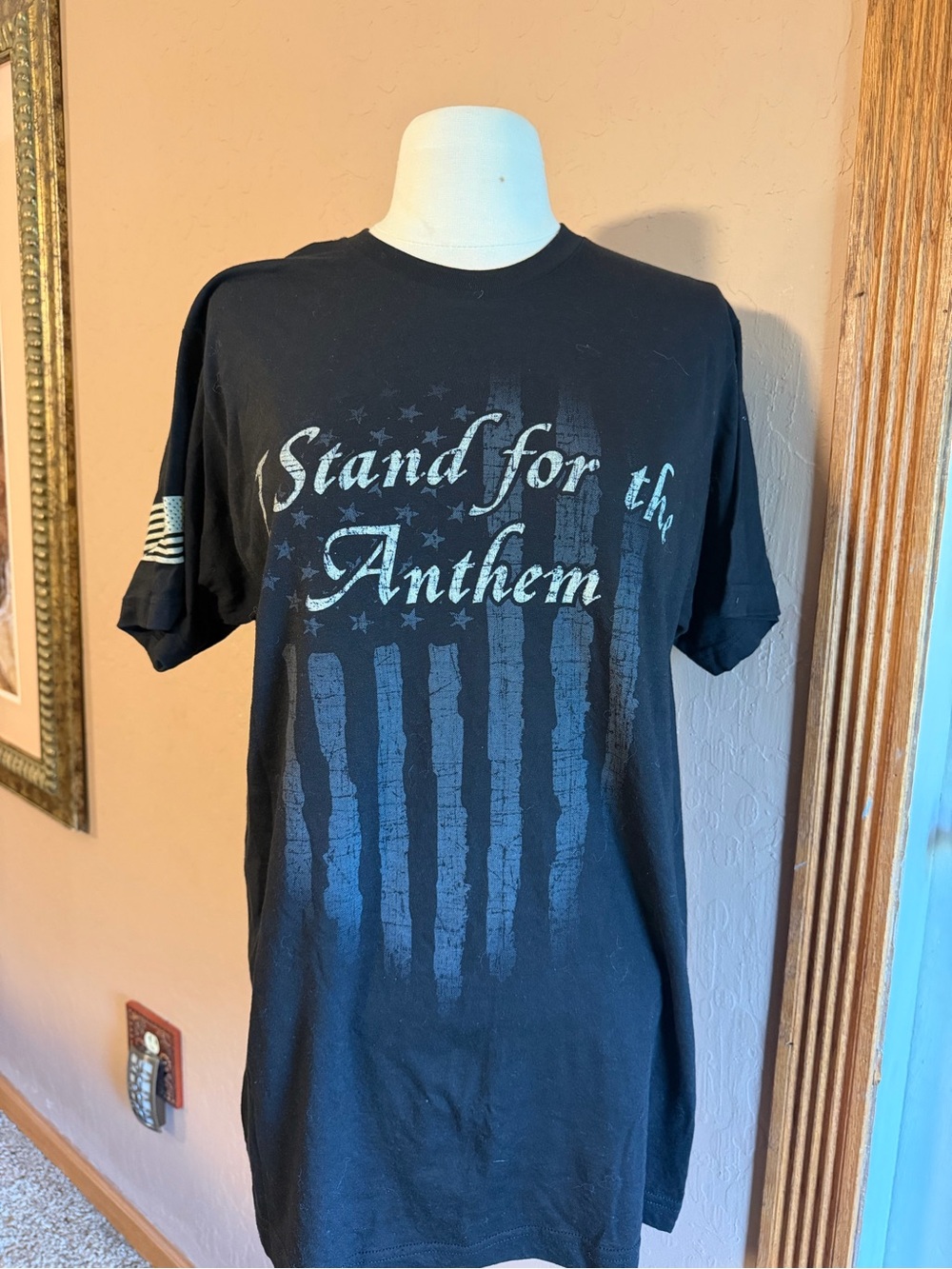 I Stand for the Anthem Black Graphic Short-Sleeve Tee